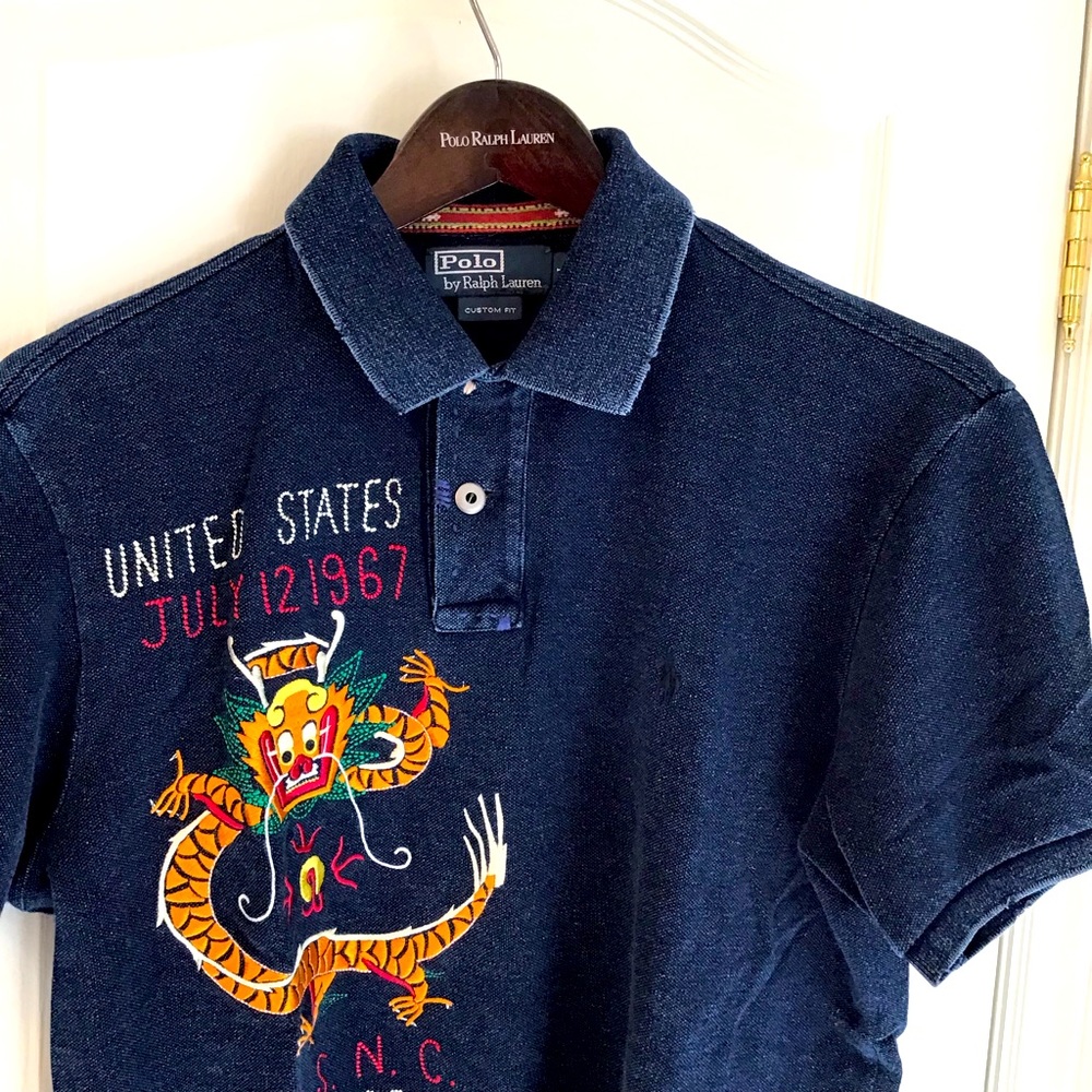 Ralph Lauren unique embellished polo, size Large in nice condition, very rare